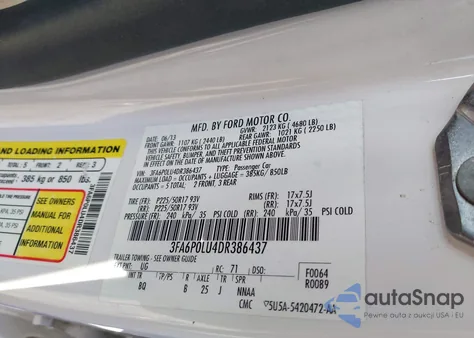 2013 Ford Fusion Hybrid Se из США, поврежденный, VIN 3FA6P0LU4DR386437